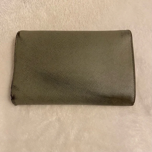 Prada Saffiano Leather Trifold Wallet - Sage - Picture 4 of 16